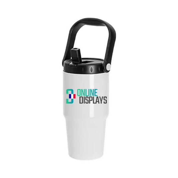 Mug isotherme personnalisé 600 ml avec poignée de voyage , impression quadri  photo ou texte 