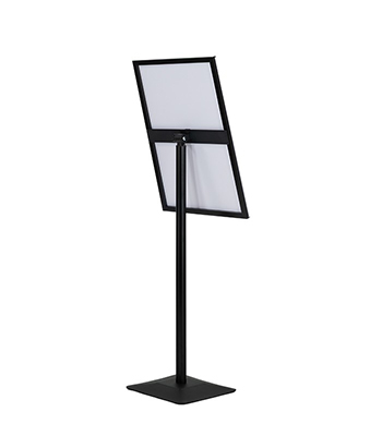  Le porte-menu Dresden Noir est un support élégant et fonctionnel conu pour présenter les informations de votre établissement avec un style moderne et professionnel. Sa structure intgre un systme dinclinaison pratique qui permet dajuster langle du visuel, offrant différentes positions daffichage selon les besoins du moment. Grce  cette polyvalence, il devient la solution idéale pour mettre en avant menus, promotions, listes de prix ou informations corporatives de manire claire et attrayante. Fabriqué en acier haute résistance, ce porte-menu assure stabilité et durabilité, mme dans des environnements  usage intensif. Sa base robuste garantit un maintien ferme, évitant tout mouvement indésirable, tandis que le cadre permet une installation simple et rapide des visuels. Le changement de contenu seffectue facilement, sans outils, ce qui facilite son utilisation quotidienne dans la restauration, les commerces, les événements ou les salons. Avec un format visuel de 50x70 cm, il offre une surface large et bien visible, capable dattirer lattention des clients et visiteurs  distance. Sa finition noire apporte une touche sobre et minimaliste, qui sintgre facilement  tout type despace ou de décoration. Le porte-menu Dresden Noir est le choix parfait pour ceux qui recherchent un support pratique, polyvalent et esthétiquement élégant, renforant la visibilité de leur communication visuelle.