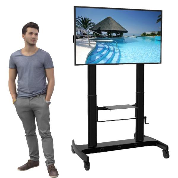 Totem video sur pied avec ecran 55 pouces 4k UHD , hauteur reglable 