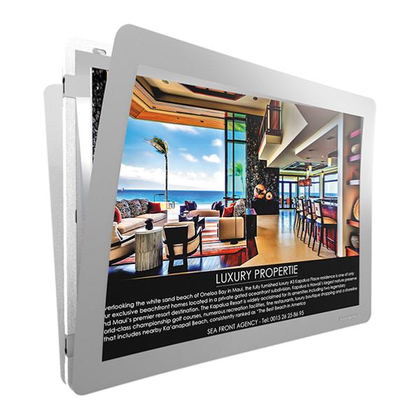 Porte affiche vitrine double face seul lumineux eclairage LED ,differentes tailles pour affiche sur cable  