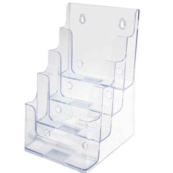 Porte brochures plexi quadruple, format A5, lot de 4