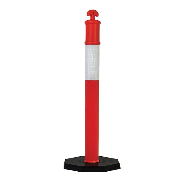 Poteau de signalisation 1100 mm avec bande refléchissante