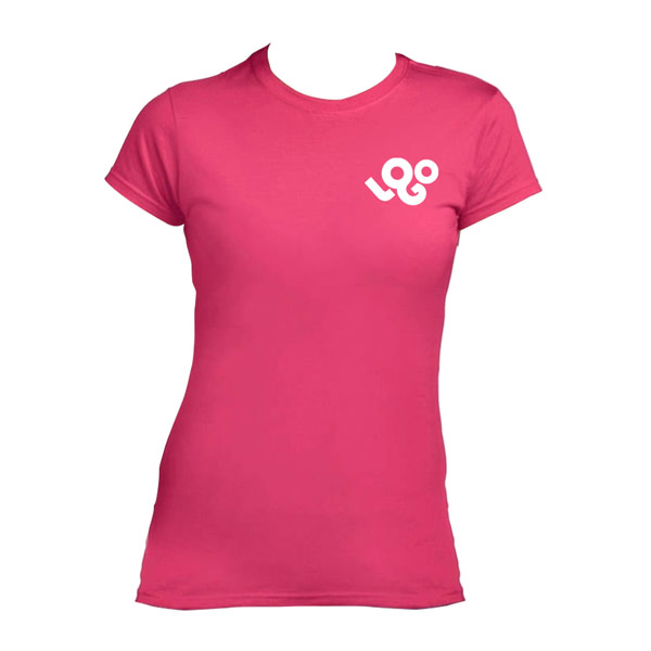 Impression t-shirt personnalisé femme 150g 100% coton, manches courtes, col rond, impression quadri