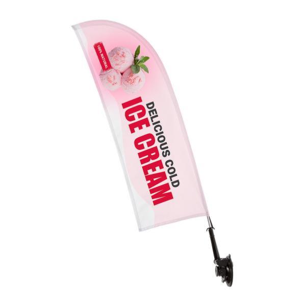 Mini drapeau publicitaire  wind , hauteur 92 cm , avec fixation par ventouse 