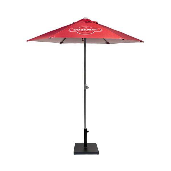 Parasol personnalisé , impression sur toile nylon etanche, hauteur 241 cm , largeur 211 cm sans lambrequin