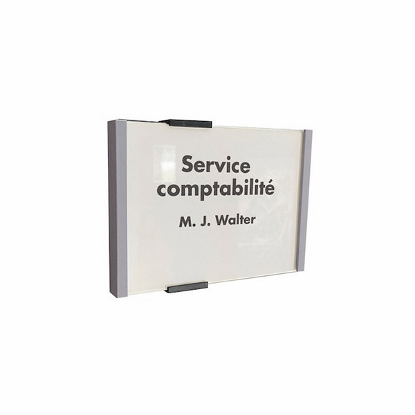Plaque de porte murale profilé alu et face plexi , differents formats proposés