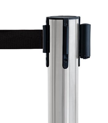 poteau de guidage chromé sangle noir lot de 2