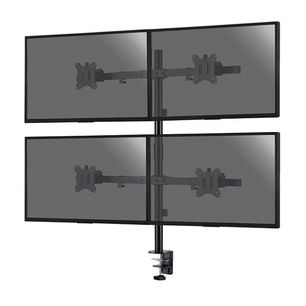 Support ecran PC de bureau pour 4 moniteurs de 17 à 32 pouces, fixation pince