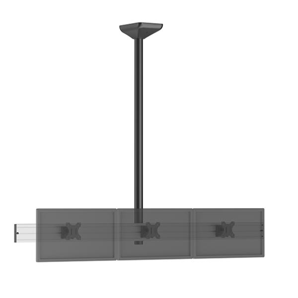 Support plafond pour 3 ecrans TV de 32 pouces , hauteur 150 cm