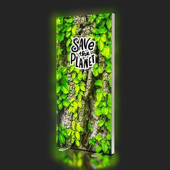 totem lumineux double face toile tendue 