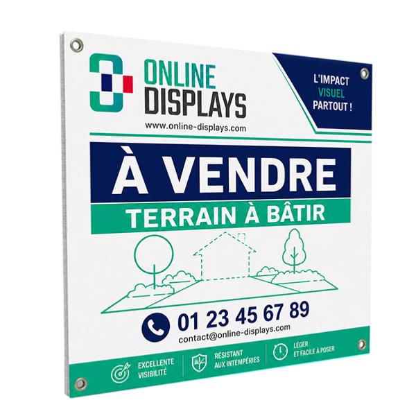 Panneau immobilier 60 x 80 cm, akilux 3 mm , impression recto quadri, oeillets en option, prix degressif