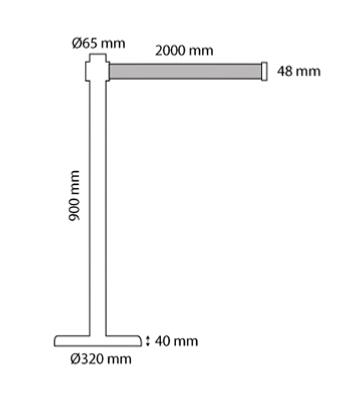 poteau de guidage noir lot de 2 