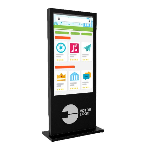 Totem video tactile ecran 55 pouces 4K , android , hauteur 1880 mm , fabrication francaise