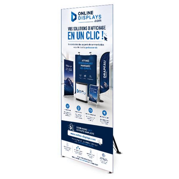 X-banner publicitaire , structure renforcée , impression recto sur toile pvc eco ,plusieurs formats disponibles 
