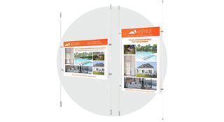 Affichage vitrine non lumineux sur cable 