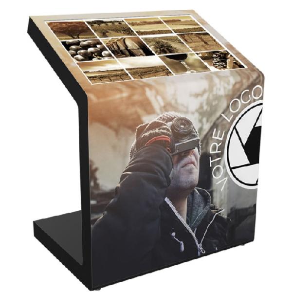 Borne video tactile ecran 43 pouces , hauteur 1320 mm