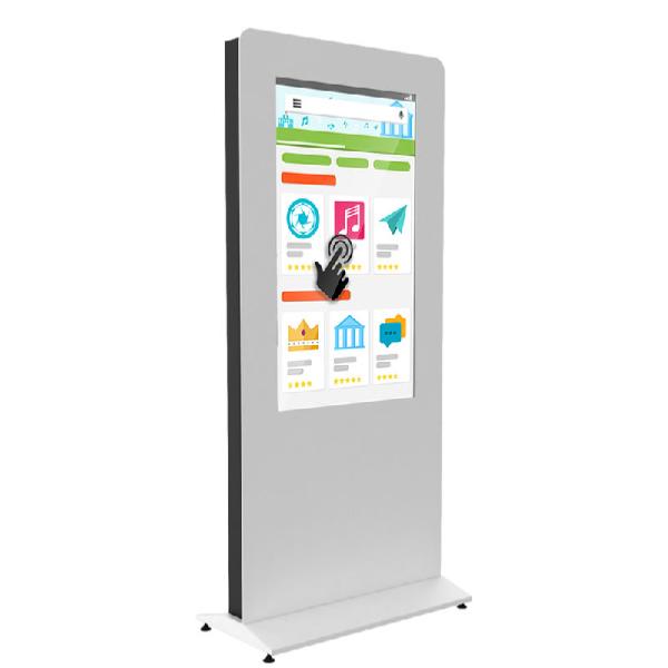 Totem video tactile ecran 49 pouces 4K, android , hauteur 1800 mm , fabrication francaise