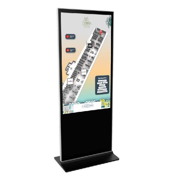 Totem video tactile ecran 55 pouces 4K  avec micro PC windows pro, hauteur 1900 mm