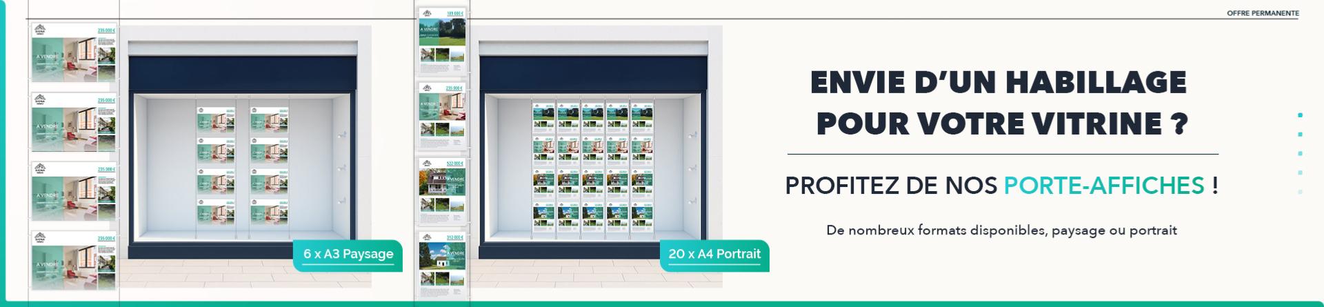 kit porte affiche vitrine sur cable 